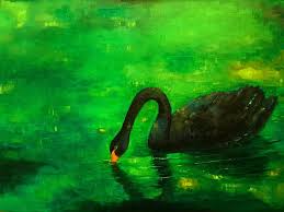 Green oil painting impressionist Large paintings Black Swan oil ...