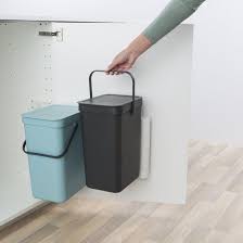 poubelle manuelle built in bin sort go 2x12l mint grey poubelle cuisine poubelle encastrable poubelle brabantia