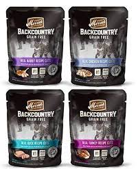 Merrick Backcountry Grain Free Proteinrich Cat Food 4 Flavor Variety 8 Pouch Bundle 2 Real Rabbit 2 Real Chicke Grain Free Dog Food Flavor Variety Wet Dog Food