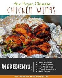 Air Fryer Chinese Chicken Wings Chicken Wing Recipes Air Fryer Recipes Recipes