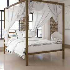 These gold canopy bed come with amazing features and enhance safety and the quality of sleep. Dhp Modern Full Metal Canopy Bed In Gold 4073939