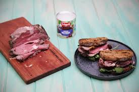 On the bottom piece of each roll layer the roast beef, splitting the meat equally between the sandwiches. Rare Roast Beef Sandwich The Cook S Pantry