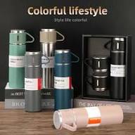500ML 304 Stainless Steel Vacuum Insulated Bottle Gift Set Office Business  Style Coffee Mug Thermos Bottle Portable Flask 2x Extra Cup Travel Kit  Perfect Gift | Daraz.pk