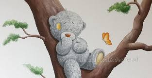 Laat kleurplaten zien voor de term: Me To You Beertjes Met Boom Muurschildering Babykamer