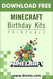 Minecraft Birthday Card Printable Free Free Printable Minecraft Birthday Party Kits Templates Drevio In 2020 Minecraft Birthday Party Minecraft Birthday Birthday Party Kits