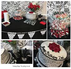 I love the black, white, and red color palette; Centerpiece Crafting A Strategy