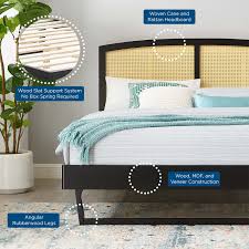 Check spelling or type a new query. Sierra Cane And Wood Platform Bed With Angular Legs Contemporary Modern Furniture Modway