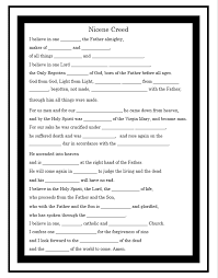 Nicene Creed Worksheet Nicene Creed Prayer Worksheet Nicene Creed Catholic