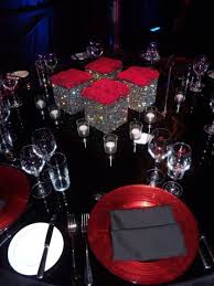 Bling Gala Decorations Black Centerpieces Red Wedding