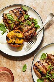 Gingery Grilled Chicken Thighs With Charred Peaches Recipe Recipe Grilled Chicken Thighs Nyt Cooking Cooking Recipes