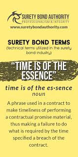 What Does Time Is Of The Essence Mean In The Surety Industry In 2020 Bond Glossary Phrase