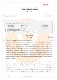 Skim reading (read passage to get a sense of time, place, topic, genre, tone and atmosphere.) 2. Cbse Sample Paper For Class 9 English Language Literature With Solutions Mock Paper 1