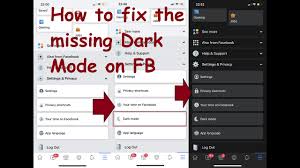 Enabling dark mode on facebook is a fairly simple and straightforward procedure. How To Fix The Missing Dark Mode Option In Facebook Youtube