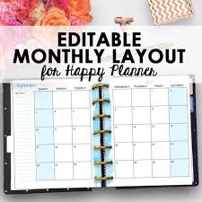 Happy Planner Monthly Inserts Happy Planner Inserts Printable Monthly Insert Month Planning Insert Editable Month 7 X 9 Instant Download Happy Planner Printables Planner Pages Happy Planner