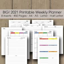 2021 Weekly Planner Printable Etsy In 2020 Weekly Planner Printable Printable Planner Weekly Planner