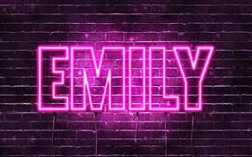 This unique decal is a nice and easy way to decorate your kids' room. Download Wallpapers Emily 4k Wallpapers With Names Female Names Emily Name Purple Neon Lights Horizontal Text Picture With Emily Name Besthqwallpapers Co Emily Name Name Wallpaper Female Names
