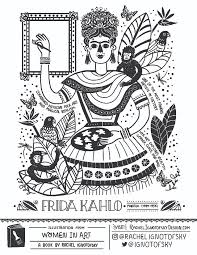 236x305 free coloring page of frida kahlo painting. Art Science Festival Michigan State University