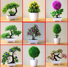 New Artificial Plants Bonsai Small Tree Pot Plants Fake Flowers Potted Ornaments For Home Decoration In 2020 Small Flower Pots Flower Pots Fake Flowers