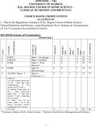 Bsc Nutrition And Dietetics Syllabus Madras University Nutritionwalls