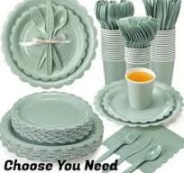 Kraft Paper Party Tableware Set Disposable Paper Plates Cups ...