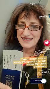 Taking off from Israel to Manila, Philippines for the 35th Annual AICI...