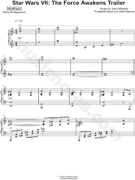 Free easy piano sheet music download. Atinpiano Star Wars Vii The Force Awakens Trailer Sheet Music Piano Solo In A Minor Download Print Sku Mn0179567