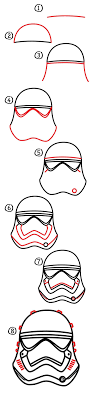 How To Draw A First Order Storm Trooper Helmet Art For Kids Hub Bricolage Star Wars Comment Dessiner Dessin Star Wars