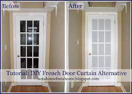 Honeycomb blinds, or cellular shades, work double duty providing a combination of window insulation and privacy. I Think I Could Do Something Like This To Cover The Glass Doors On My Tv Console To Hide Everything In French Door Coverings Door Curtains Diy Diy French Doors