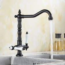 Retro traditional victorian kitchen mixer tap faucet sink black brass 75. Traditional Kitchen Sink Mixer Tap Victorian Ceramic Dual Levers Monobloc Black 49 90 Picclick Uk