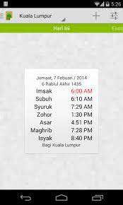 You can see, how long it is until the next prayer — and plan prayers for any day of the month. Mysolat Malaysia Prayer Time 4 0 9 Free Download
