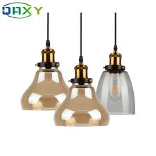 e27 creative clear/amber glass pendant