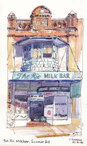 Rio Milk Bar Summer Hill Nsw Urban Sketching Watercolor Architecture Summer Hill