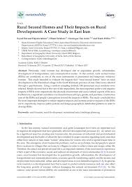 Pdf Rural Second Homes And Their Impacts On Rural Development A Case Study In East Iran