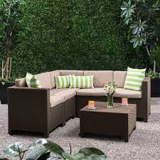 Outdoor & garden patio furniture furniture cushions (20) shop by. Waverly 6pc All Weather Faux Wicker Sectional Sofa Set Christopher Knight Home Target