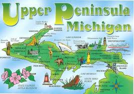 Upper Peninsula Michigan Map With Illustrations For Trade By Bdsuss Via Flickr Upper Peninsula Michigan Michigan Road Trip Michigan Travel