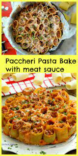 Paccheri Pasta Bake With Meat Sauce Recipe Pasta Recipes Skinny Pasta Recipes Meat Sauce