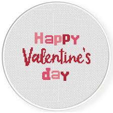 Cross stitch hand embroidery kit i love you cute bunny, valentine's day. Happy Valentine S Day Cross Stitch Pattern Daily Cross Stitch