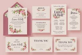 Floral Wedding Invitation Suite Wedding Invitation Layout Wedding Invitation Samples Wedding Invitations Examples