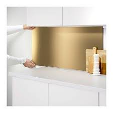 Lysekil Revetement Mural Double Face Couleur Laiton Couleur Acier Inox 119 6x55 Cm En 2020 Cuisine En Laiton Lambris Murs Parement Mural