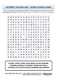 You can customize their difficulty based on your child's ability and age level. Internet Vocabulary Word Search Puzzle In English
