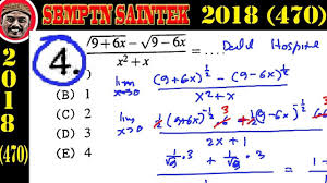 ( p + 4) ( p − 3) = 0. Soal Limit Sbmptn 2018 Cara Golden