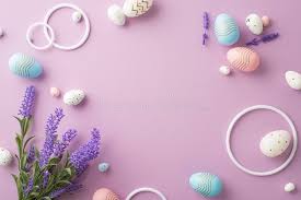 Lavender Flowers Round Frame White Background Top View Stock Photos