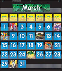 Scholastic Classroom Resources Pocket Chart Monthly Calendar Black Sc583866