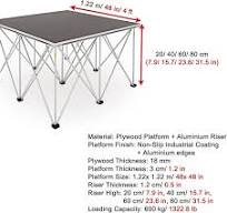1x1 M Folding Portable Stage Platform, Detachable Small Stage Platform with 20 40 60 80 CM Metal Centipede Riser, Connectable Modular Stage Platform ...