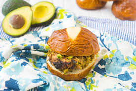 Get the recipe for cheddar turkey burgers with mashed avocado. Delicious Avocado Turkey Burgers The Love Nerds