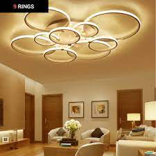 Modern Led Halo Rings Semi Flush Mount Ceiling Light Lights Lamps Lighting Decor Ceiling Lights Living Room Ceiling Design Living Room Bedroom Ceiling Light