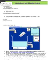 Gizmo, covalent bond, diatomic molecule, lewis diagram, molecule, noble gases, nonmetal, octet rule, shell, valence, valence electron. Key Introduction To Ionic Covalent Bonding