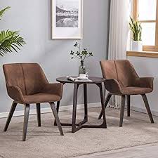 Yeefy Brown Leather Living Room Chairs With Arms Leather Side Chairs Set Of 2 Brown Living Room Leather Leather Living Room Set Living Room Chairs Modern