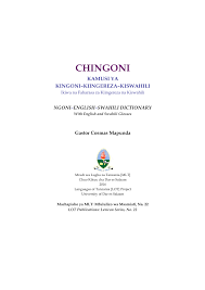 Pdf Kingoni Ngoni English Swahili Dictionary