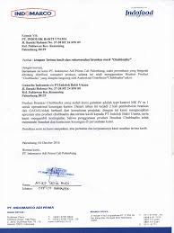Mulai dari bumbu hingga racikan produk olahan dihadirkan merek ini. Surat Pernyataan Pt Indomarco Adiprima